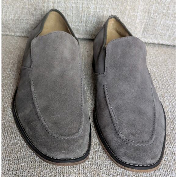 STACY ADAMS Men's Gray Leather Suede Moc Toe Loafers Size 10M 24689-061 - Picture 2 of 10